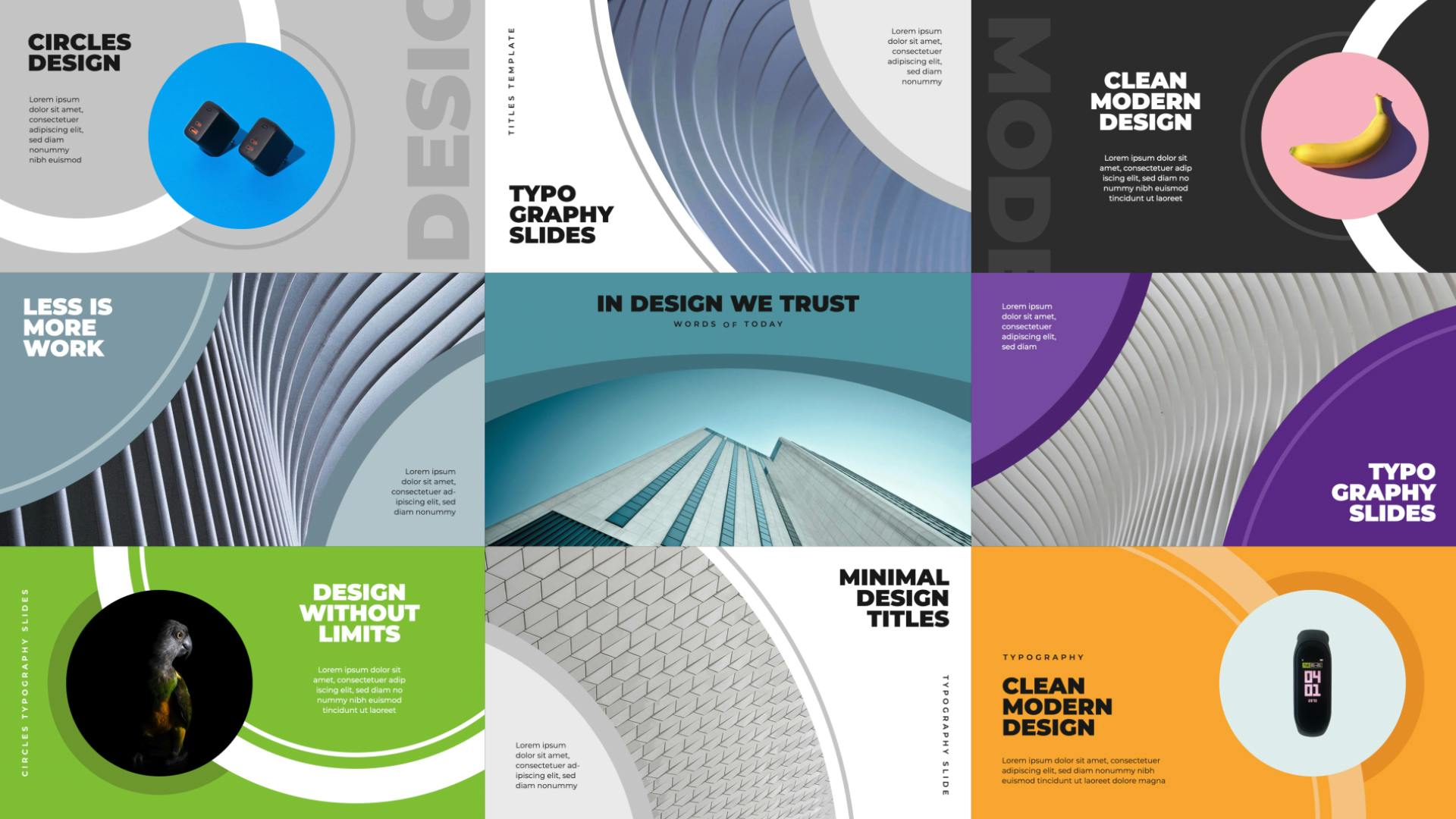 Typography Slide Example Circles Typography Slides video templates | Artlist