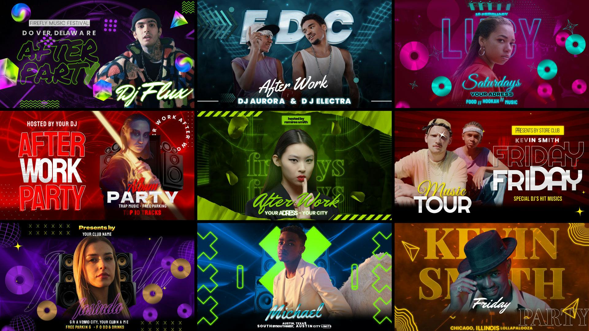 Neon Pulse Freeze Frame Pack video templates | Artlist