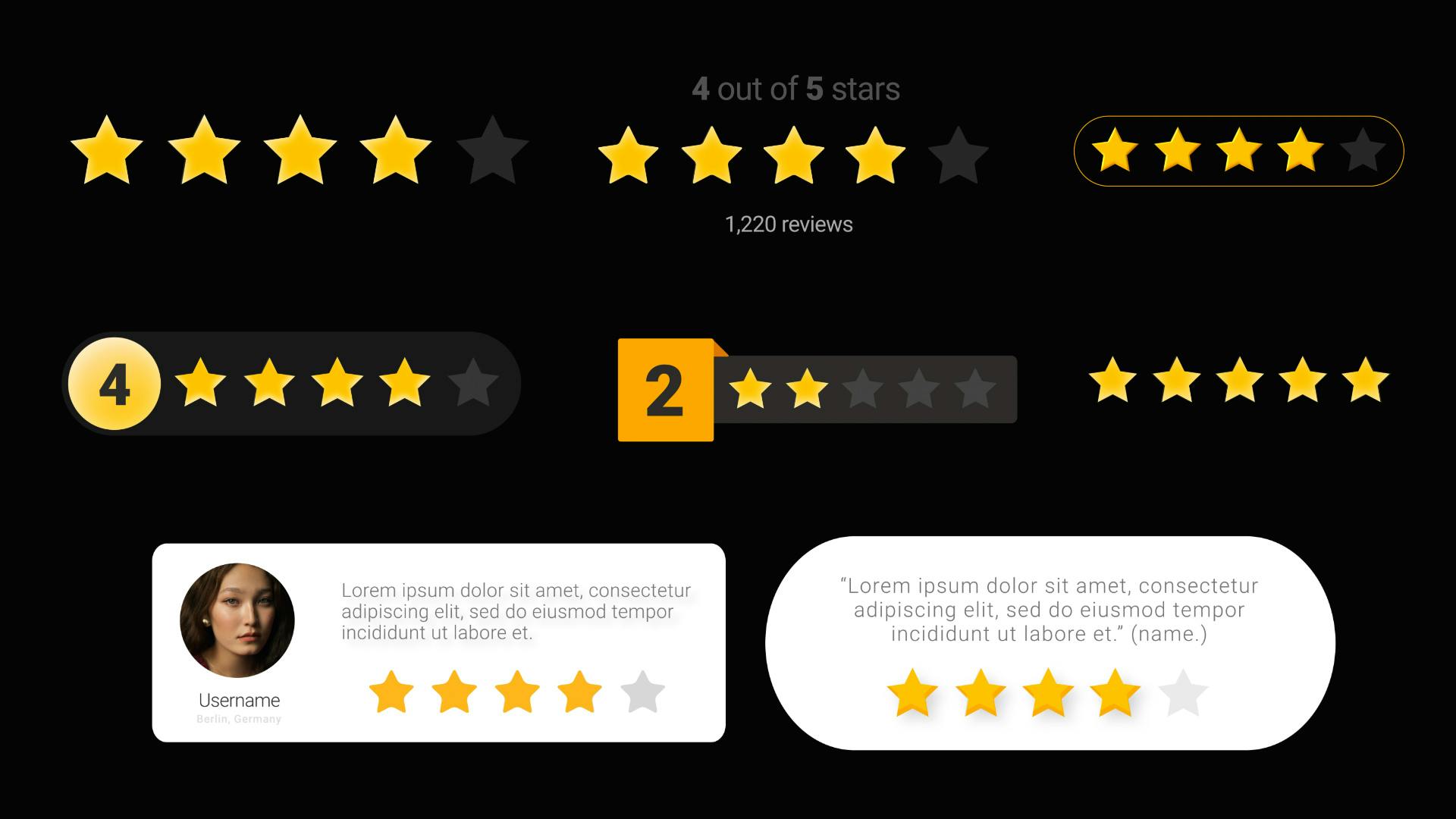 Editable Reseña Stars Review Stars Pack video templates | Artlist