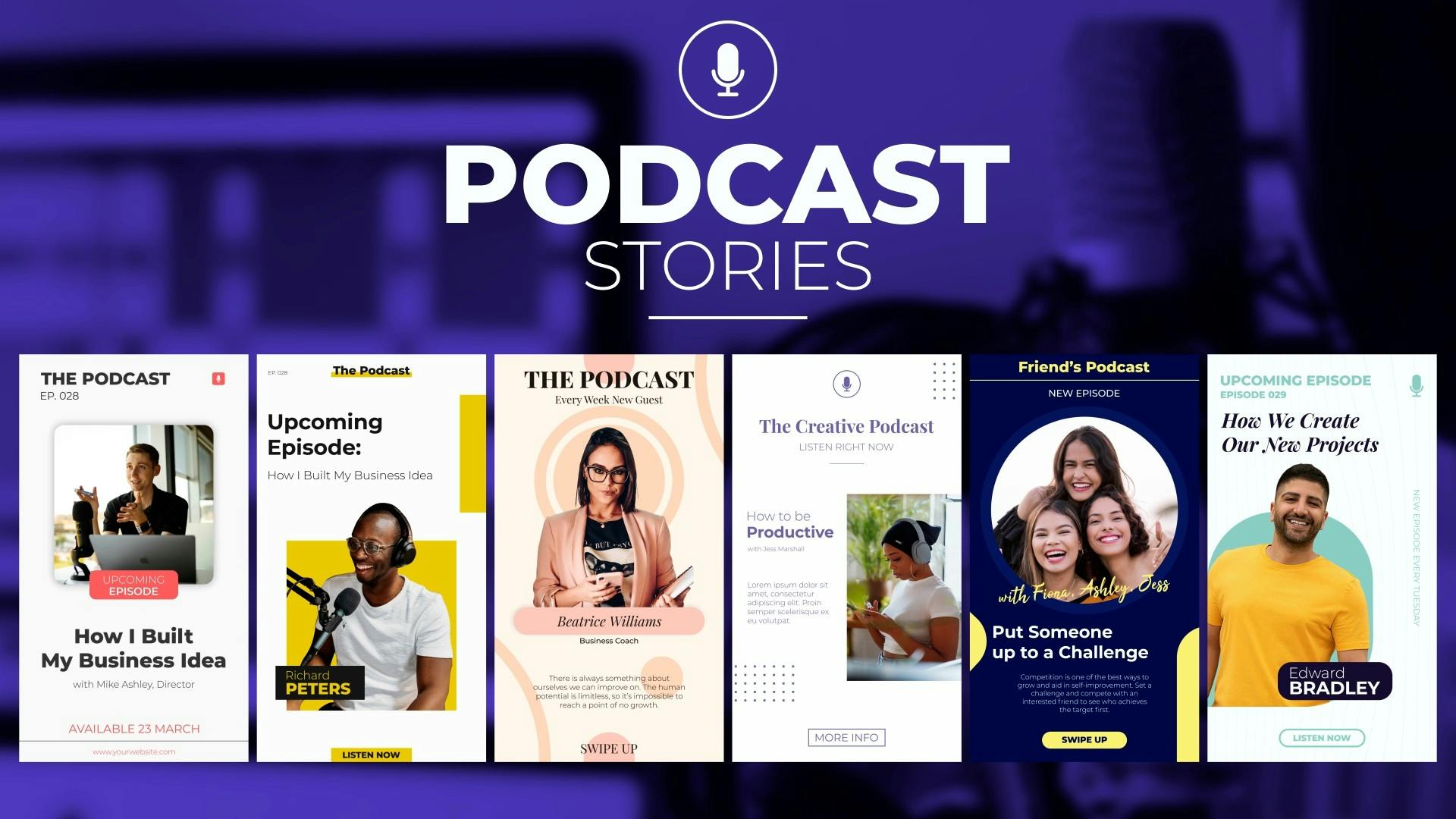 Podcast Stories video templates | Artlist