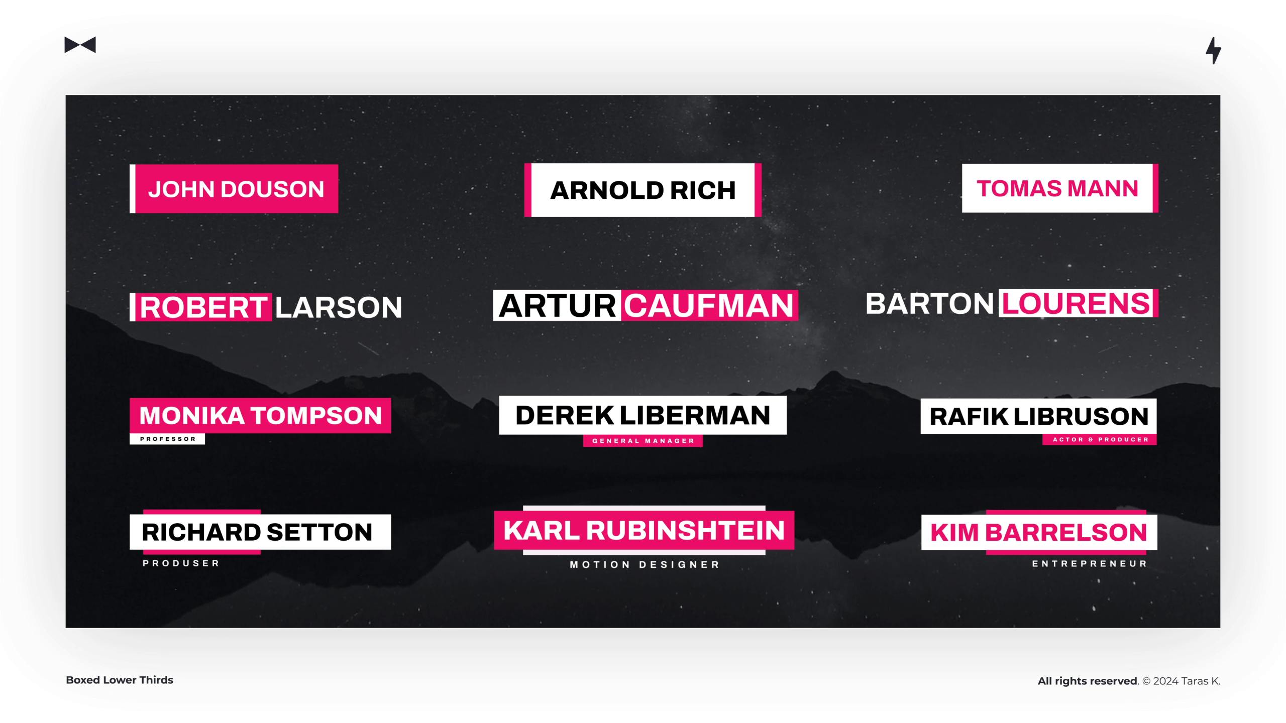 Boxed Lower Thirds video templates Artlist